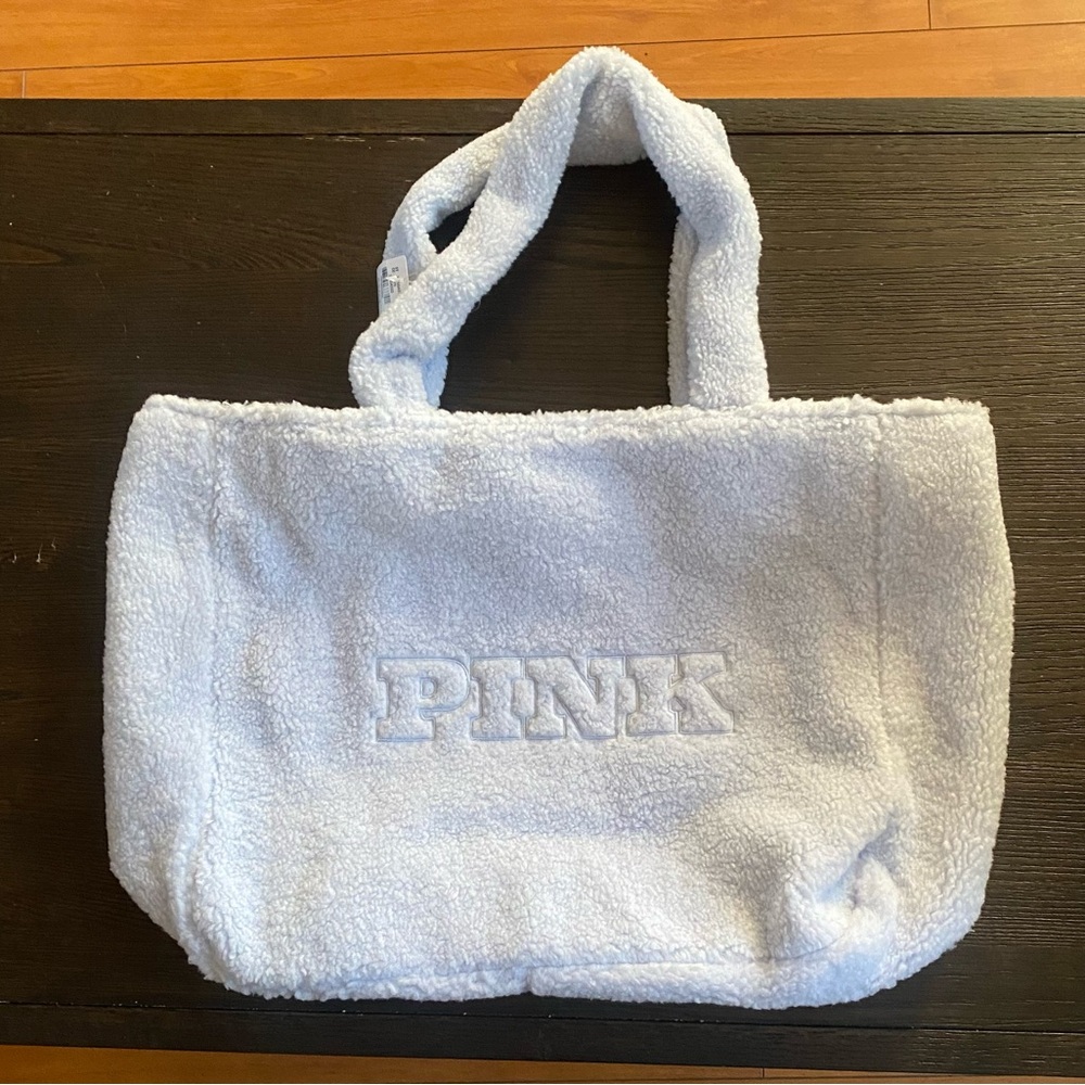 NEW PINK Victoria’s Secret plush open tote bag